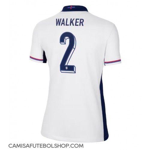 Camisa de time de futebol Inglaterra Kyle Walker #2 Replicas 1º Equipamento Feminina Europeu 2024 Manga Curta